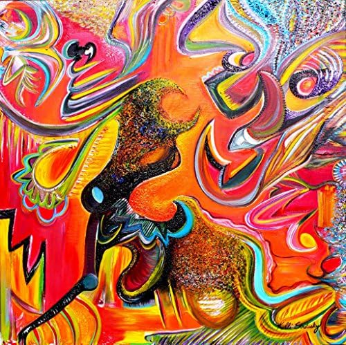Kelli Stretesky Original Oil Painting on canvas, Battle With a Joker, 36″ x 36″ x 3/4″ inches (3 x 3 feet)