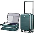 Hanke Carry On Luggage with Wheels Hard Shell Suitcases 20 Inch Carry-on Suitcase Top Open Spinner Luggage for Travel Suit Case Wide Handle Rolling Luggage(Blackish Green)