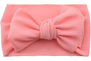 Koolgil Baby Girl's 8'' Soft Big Bow knot Nylon Headband Toddler Hairband for Photography Travle Party Festivals (Coral)