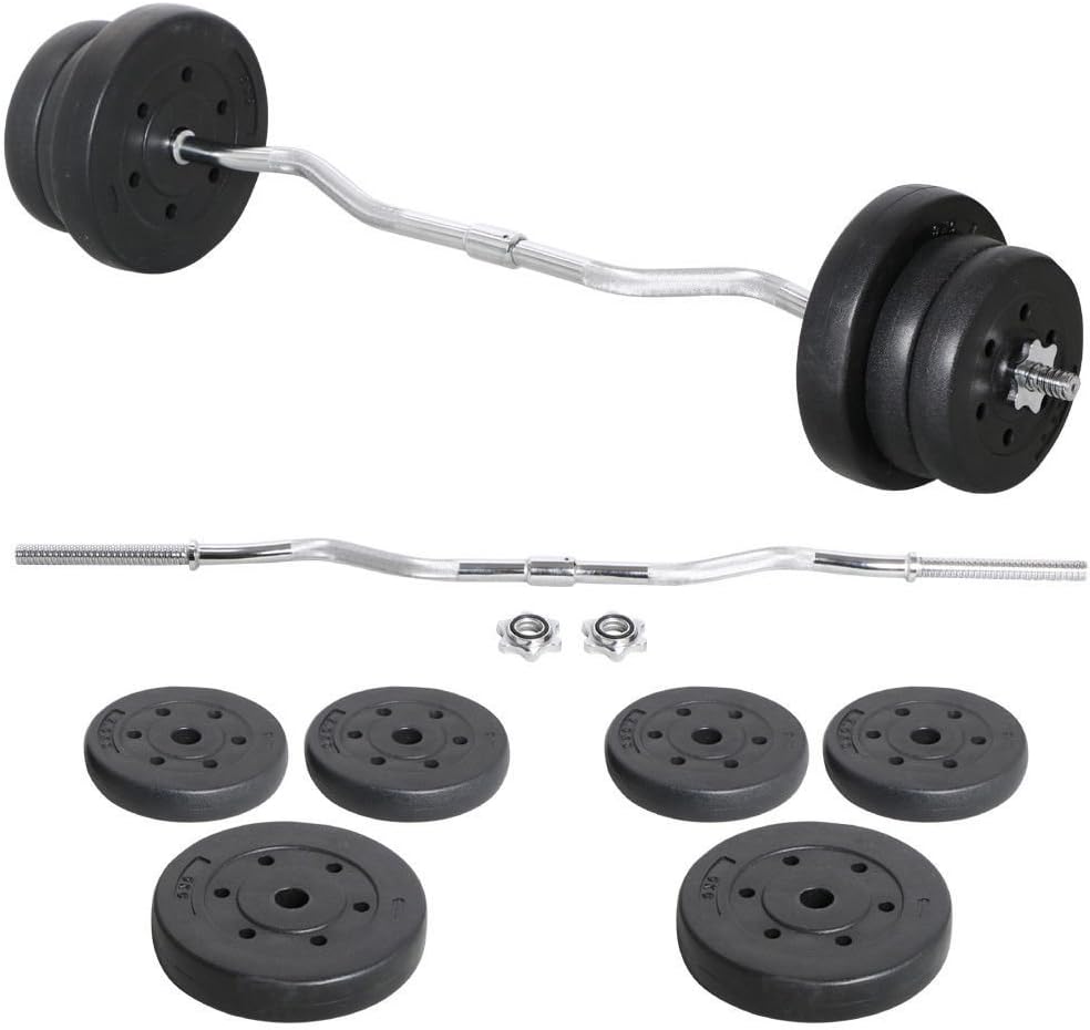 Cartener 55LB Olympic Barbell Dumbbell Weight Set Gym Lifting Exercise Curl Bar Workkout