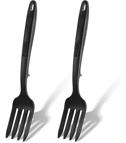 Gourmac Large Melamine Fork | 12.5" Cooking & Serving Fork | Eggplant Purple, Heat Resistant & Dishwasher Safe