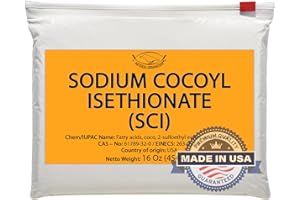 ARTEKAS INNOVATION SODIUM COCOYL ISETHIONATE - Powder - 16 Oz - Foaming Surfactant - for Commercial, Industrial, Laboratory & Household Uses - Foamy & Bubbly Products - Nitrile Gloves & Wear Mask included