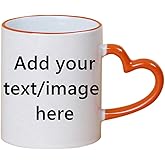 Custom Coffee Mugs - ADD YOUR NAME TEXT LETTERS - Personalized Ceramic Cups - A Creative Present(1-Orange)