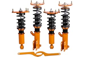 maXpeedingrods Coilovers for Mitsubishi Eclipse 2006-2012, for Mitsubishi Galant 2004-2012, Spring Shock Absorber Struts, Adjustable Height Coilovers Suspension Kit, Amortiguador Lowering Kit Gold