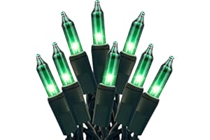 HISHINY Green Lights 100 Count Mini Decorations String Lights with Green Wire for Outdoor Decorations Indoor Decor,UL Certified (21feet)