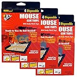 Pack of 12 d.o.a. Disposable Glue Traps for Mice Rats Mouse Super Stick Tray Lot Each Trap Size 4.5