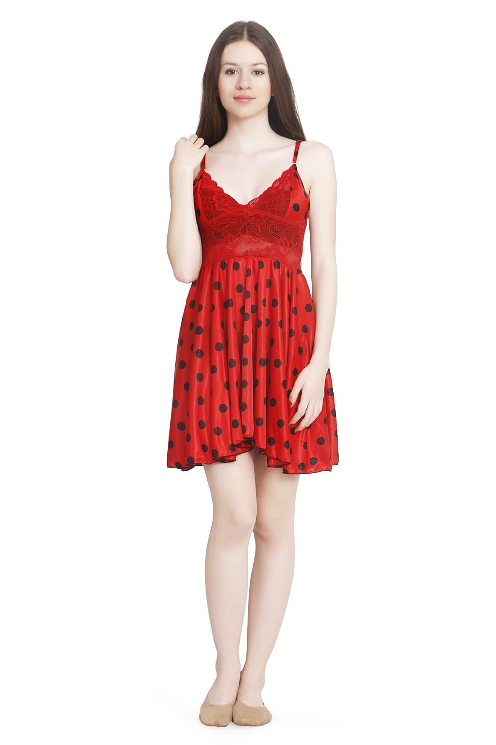 red satin nightdress