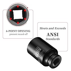 TUZkozs 1/2-Inch Drive 34mm Deep Impact Socket with