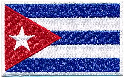 80 mm x 50 mm Cuba flag, Caribbean, Havana, Cuba flag patch, 0656 X.