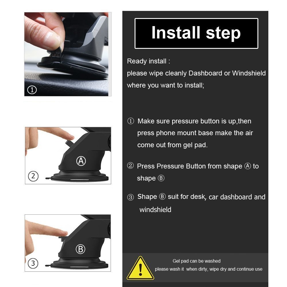 [Super Fest] iAmotus Handyhalterung Auto 360 °Rotatable kfz handy halterung mit Gel-Saugnapf und Einstellbarer Teleskoparm Unterstützung for Galaxy S8 S7 edge S6 Edge iPhone X 8 7 6s 6 plus Smartphones Universal [Multifunktions]