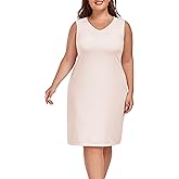 MOSCOAL Plus Size Full Slip for Women Under Dress Slips Wide Straps Slip Dress