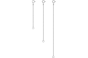 LeCalla Sterling Silver Necklace Extender Chain Lightweight 3 Pcs 925 Sterling Silver Necklace Extender Extension BOX and Cab