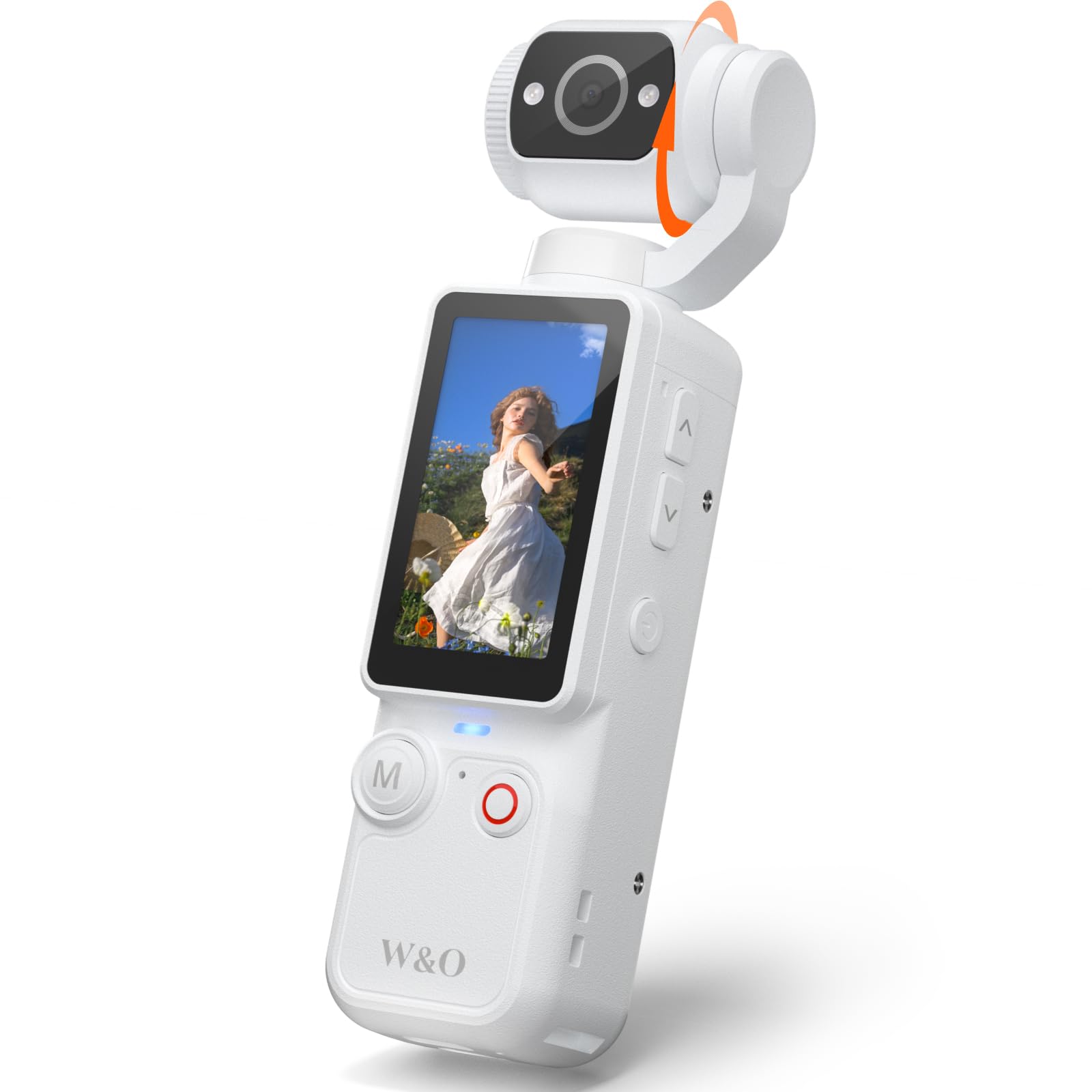 Photo 1 of (functional)(mini) W & O Portable 2.5K Video Recorder with 180° Rotating Lens, Vlogging Camera,Pocket Body Camera with Audio & Video Recording, 7Hour Power, Handheld POV Cameras with 32GB Card?White
