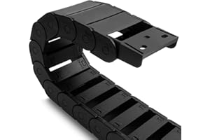 Aweking 15 x 40mm (Inner H x W) R28 Semi Enclosed Type Drag Chain Cable Wire Carrier Protection Chain 39.3inch/1M for 3D Printer and CNC Router Mill,Black Plastic Nylon(Inner Side openable)