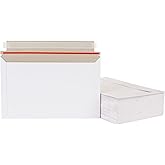 QTLCOHD 100 Pack Rigid Mailers 6 x 10 Stay Flat Mailer White Self Seal Cardboard Paper Envelope for Photo CD Document Picture Letter Mailling Shipping