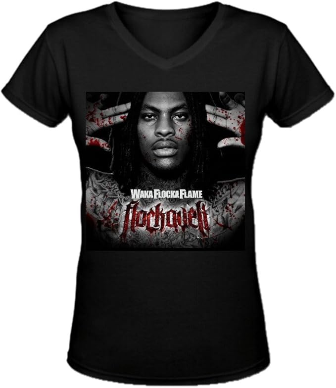 Waka Flocka Flame Flockaveli Cool Ladies V Neck Tee Shirts Large Amazon De Bekleidung