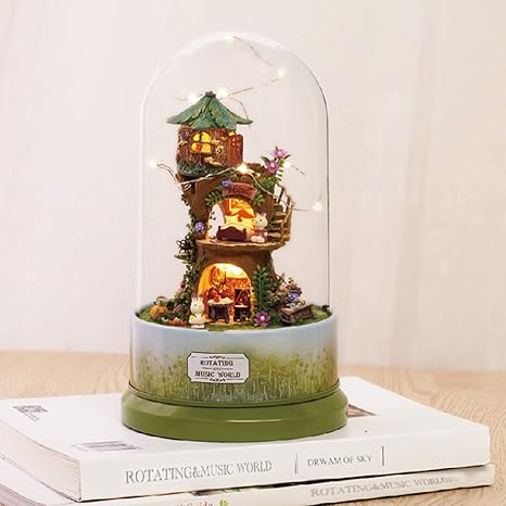 Amazon Co Jp Diy小屋回転オルゴール 教育玩具 手作りモデル 子供玩具ギフト ホーム キッチン