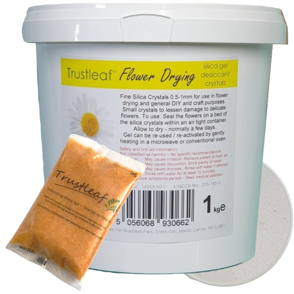 Trustleaf 1kg / 2.2lbs TUB Flower Drying Granular Silica Gel Crystals 0.5-1mm Grain Sand (1kg TUB - f)