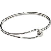 VN Jewelry Gorgeous Womens Plain Sterling Silver Bangle Bracelet