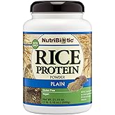 NutriBiotic – Plain Rice Protein, 1 Lb 5 oz (600g) - Low Carb, Keto-Friendly, Vegan, Raw Protein Powder - Grown & Processed Without Chemicals, GMOs or Gluten - Easy to Digest & Nutrient-Rich