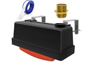 Toldear Water Trough Float Valve for Stock Tank, Automatic Control Waterer Level for Livestock Horse Chicken Animal Fish Pool with Hose Metal Connector & Ptfe tape （1 pack）