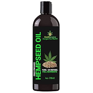 HEALTHERGIZE PREMIUM 100% PURE HEMP OIL, FOOD GRADE, SKIN AND HAIR, EXTREME PAIN RELIEF, RELAXATION, ANXIETY & STRESS, NON-GMO, MASSAGE MADE IN USA