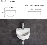 XIFIRY Oval Cloakroom Basin Sink Wall Hung Ceramic Washbasin Small Bathroom view 6