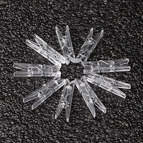 WODE Shop 100 PCS Mini Clear Plastic Clip, Utility Paper Clip Clothes Line Clips Hanger Clips Spring Hanging Clips Clamps