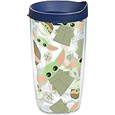 Tervis Star Wars - Mandalorian - The Child Pattern Made in USA Double Walled Insulated Tumbler Travel Cup Keeps Drinks Cold & Hot, 16oz, Classic