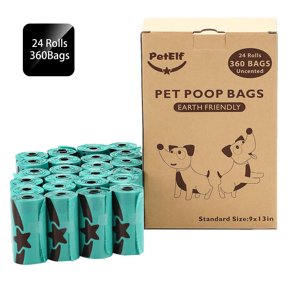 PetElf Dog Poop Bag, Poop Bags for Dogs Unscented Biodegradable Dog Waste Bags, EPI Technology Eco-Friendly, 24 Rolls 360 Count