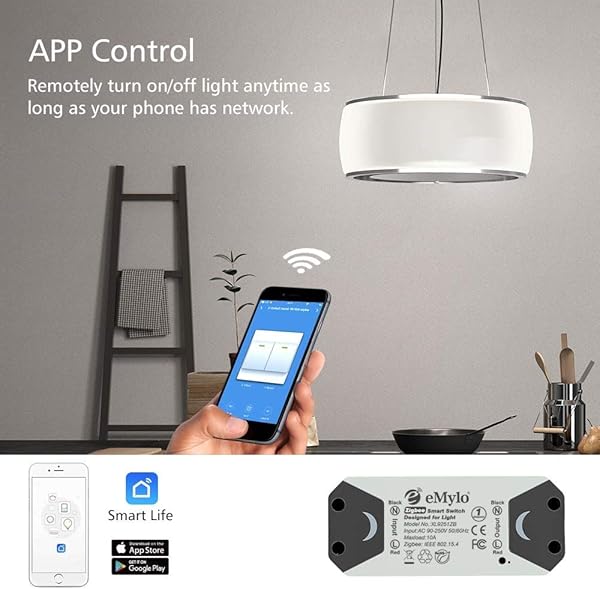 eMylo Smart Switch Zigbee Light Switch Zigbee Receptor de Mdulo de control remoto Temporizadores de automatizacin del hogar Compatible con Alexa Google Control Home iPhone Android App 2 unidades