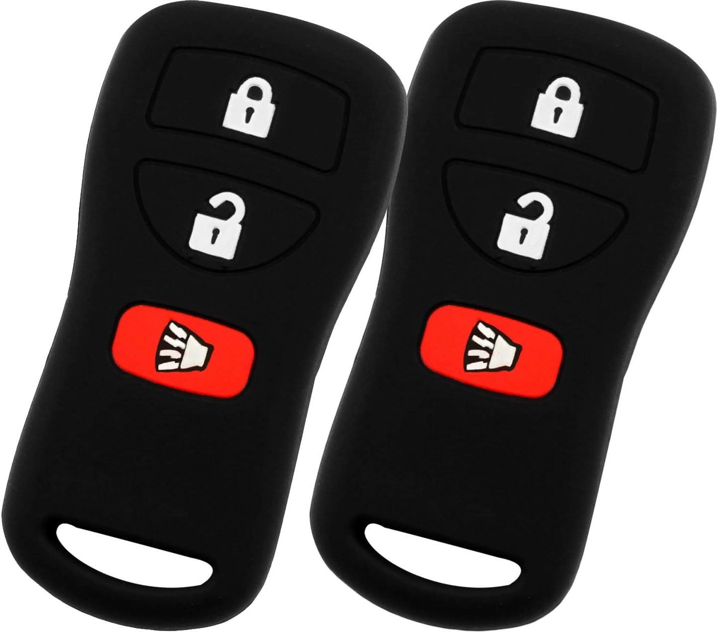 KeyGuardz Keyless Remote Car Key Fob Shell Cover Soft Rubber Case for Nissan Infiniti Pathfinder Frontier Murano Titan Xterra (2-Pack)