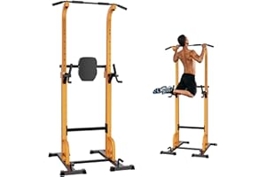 Holleyweb Multi-Function Power Tower Dip Station,Pull Up & Dip Stands Adjustable Strength Training Equipment for Home Gym Fitness Workout