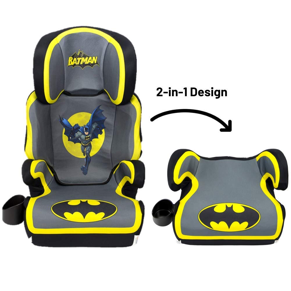 KidsEmbrace High Back Booster Car Seat, DC Comics Batman Black, Grey, Yellow
