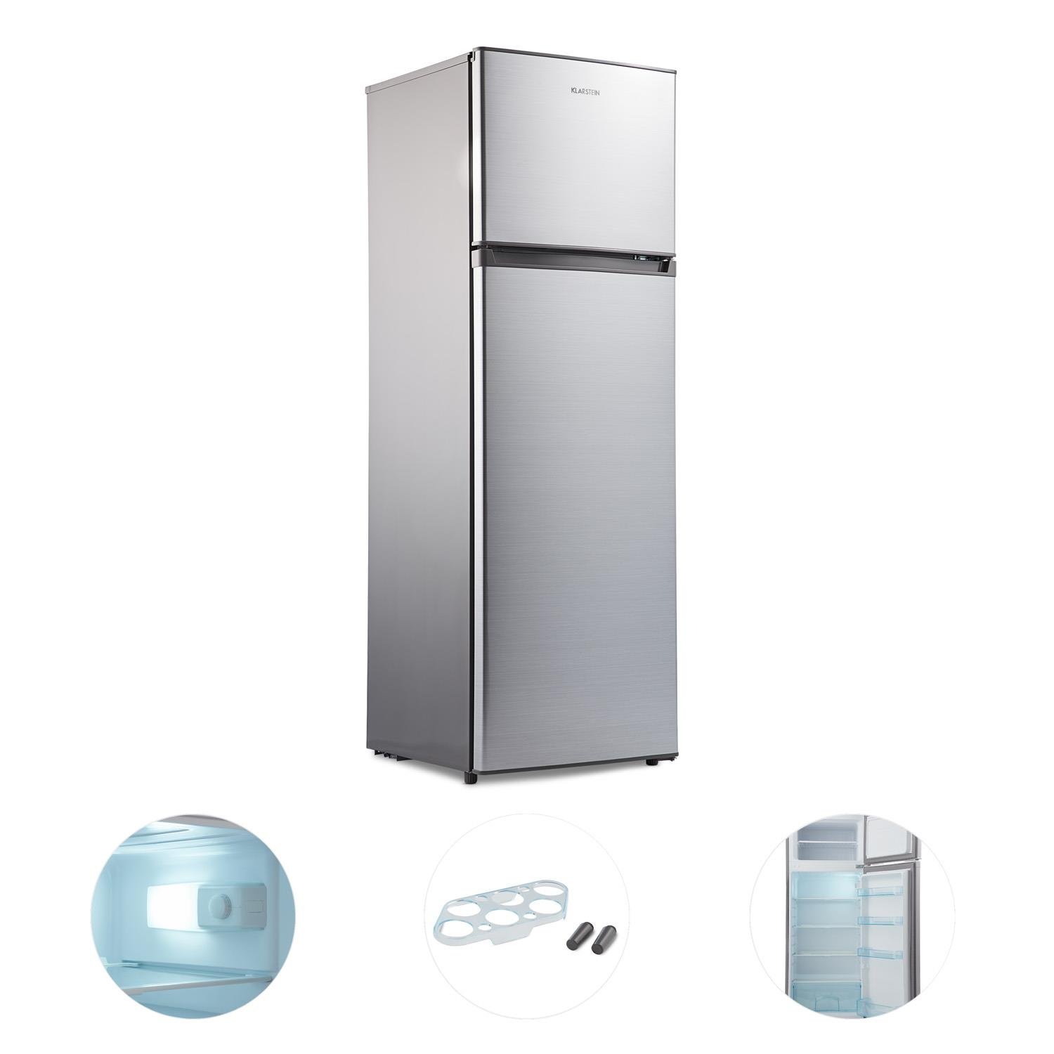 KLARSTEIN Height Cool Silver Nevera con congelador (Combi con 199 ...