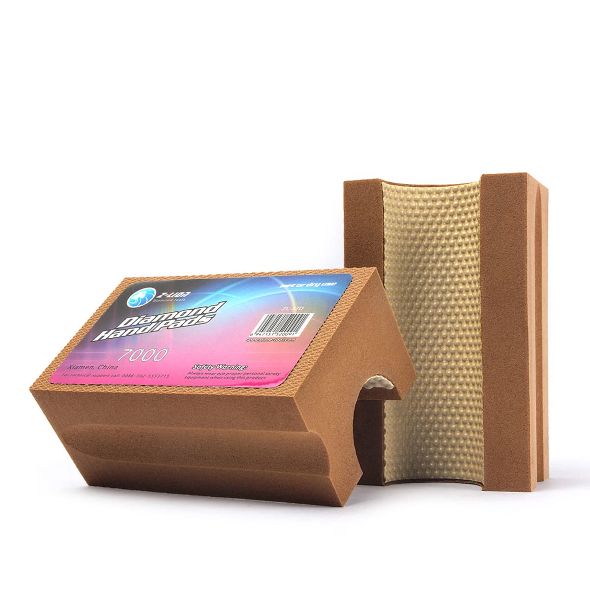 Boxonly Sanding Blocks Polishing Grinding Block 7000 Grits V30 Diamond Polishing Hand Pads Block for Granite Marble Glass Grinding