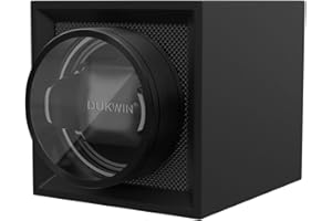 DUKWIN Single Watch Winder with Dual Power Supply, Supper Quiet Motor and Adjustable Watch Pillow, Small Watch Winder for Travel