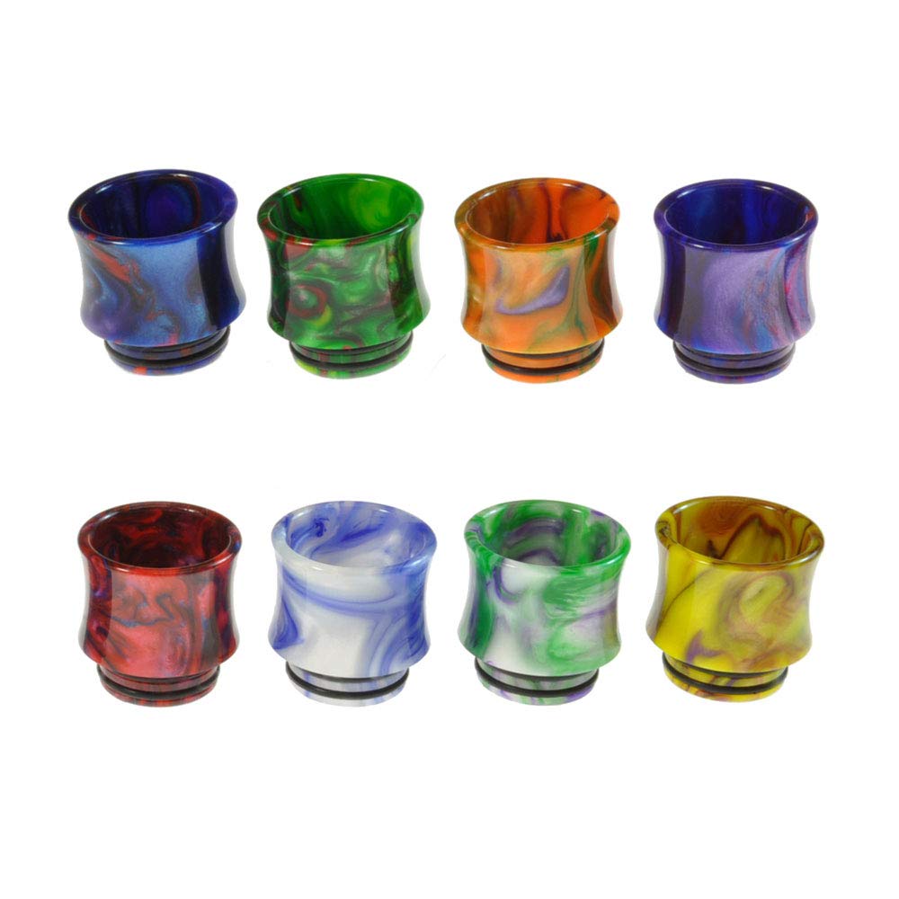 Armerah Marbled Curve 810 Drip Tip eCig Mouthpiece Short/Extra-Wide Epoxy Resin 3 Pack Assorted Colours — image 1