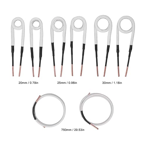 8-Piece Flameless Induction Heater Coil Kit – White Heating Tool For Magnetic Bolt Removal