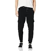WT02 Mens Cargo Pockets Fleece Sweatpants, Athletic Casual Cargo Joggers