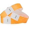 200 WristCo Neon Orange Tyvek Wristbands for Events Tamper-Proof Design & Fluorescent Color Prevent Reuse Premium-Grade Bracelets for Hospital & Medical ID, Party & VIP Identification
