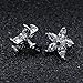 14g Flower Cubic Zirconia Dermal Anchor Tops and Base Surgical Steel Internally Threaded Screw Piercings (Clear)