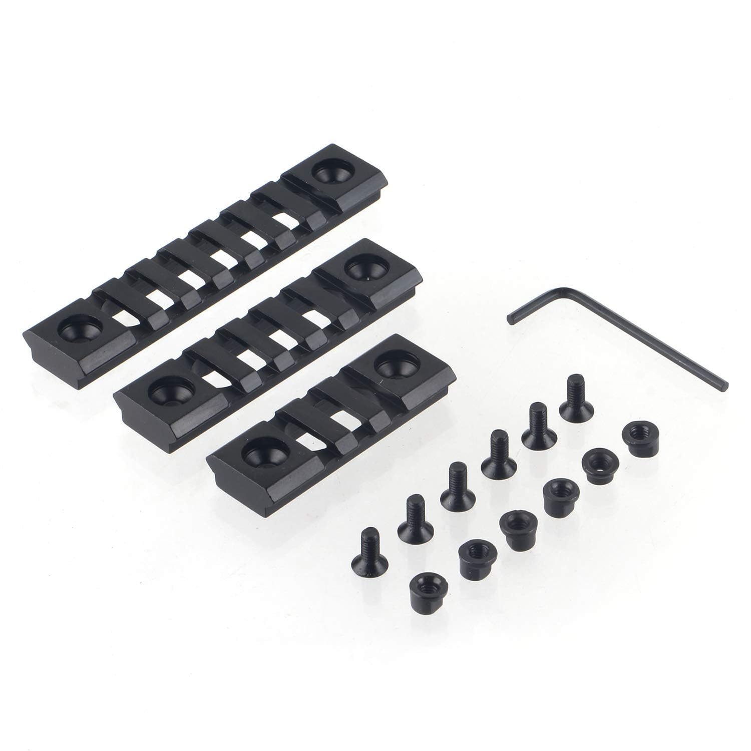 FOCUHUNTER Picatinny Rail for Keymod Handheld Rail System Aluminum Rail 3 Pieces 3/5/7 Slots Rail Base Scope Mount