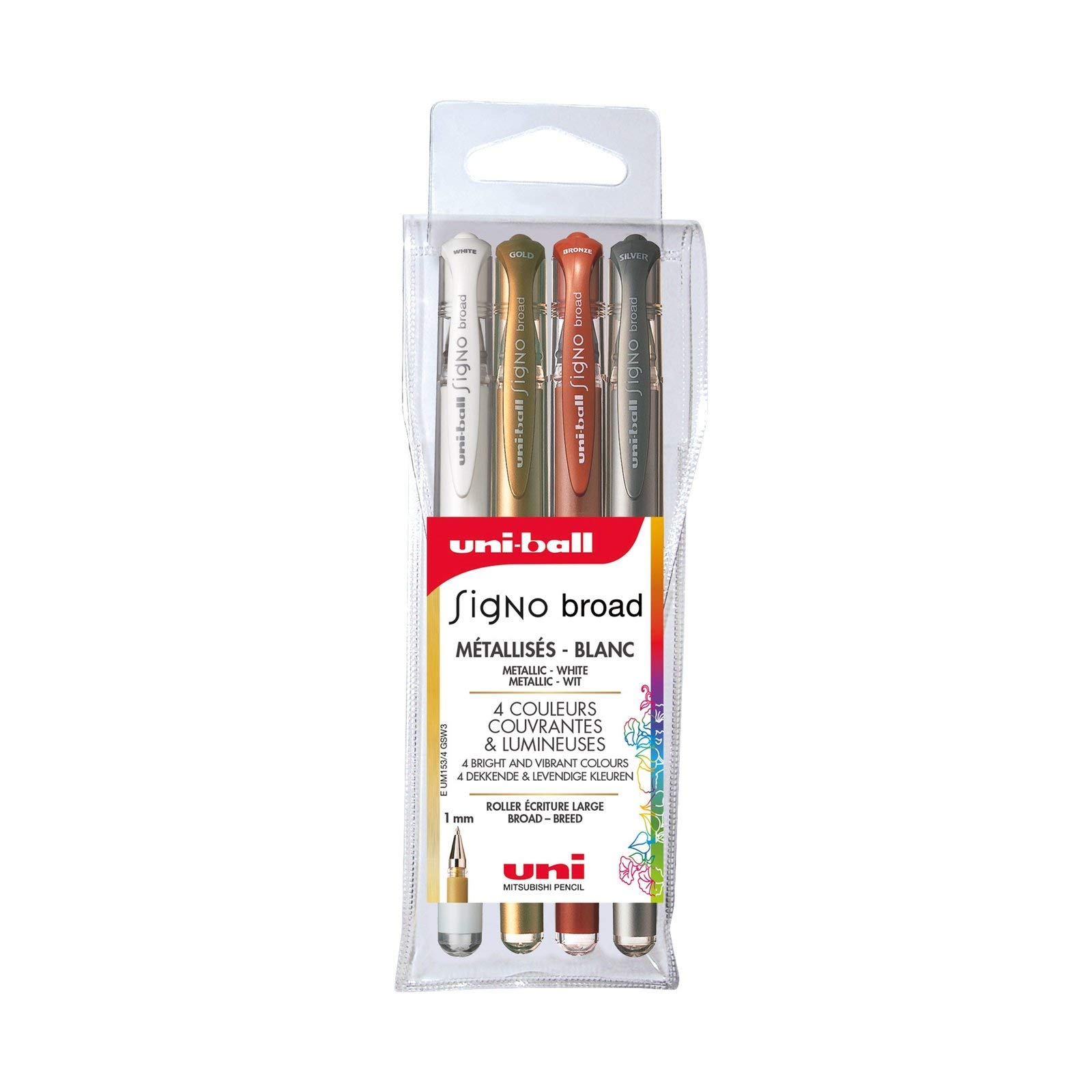 Uni-Ball SIGNO BROAD UM153/4 GSW3 Gel Rollerball Pen UM-153, Case of 4