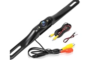 YUGUANG Backup Camera for Car, 170° Wide View Angel License Plate Back up Camera Night Vision Vehicle Reverse Rear View Camera for Cars Trucks Pickup SUVs RVs