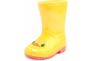 Addace Cute Duck Rain Boots for Kids - Yellow Animal Design Waterproof Rubber Boots for Boys & Girls - Lightweight Comfortable Garden, Puddle & Outdoor Play Shoes