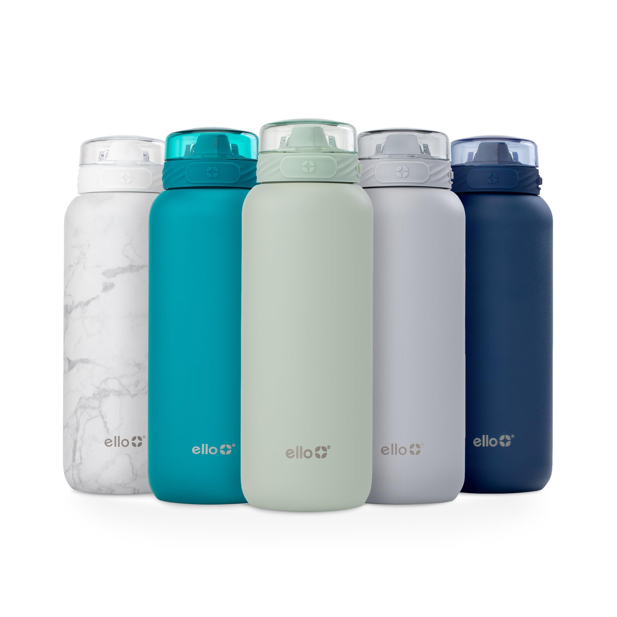 Ello Cooper 40oz Stainless Steel Water Bottle with Straw and Carry Handle, Double Walled and Vacuum Insulated Metal, Leak Proof Locking Lid with Soft Silicone Spout, Reusable, BPA Free, Sage Image Ello Cooper 40oz Stainless Steel Water Bottle with Straw and Carry Handle, Double Walled and Vacuum Insulated Metal, Leak Proof Locking Lid with Soft Silicone Spout, Reusable, BPA Free, Sage Image