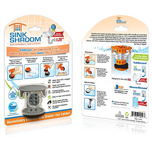 SinkShroom The Revolutionary Sink Drain Protector Hair Catcher/Strainer/Snare, Gray Tools & Home Improvement, Kitchen & Bath Fixtures, Bathroom Fixtures, Bathroom Sink & Bathtub Accessories, Drain Strainers