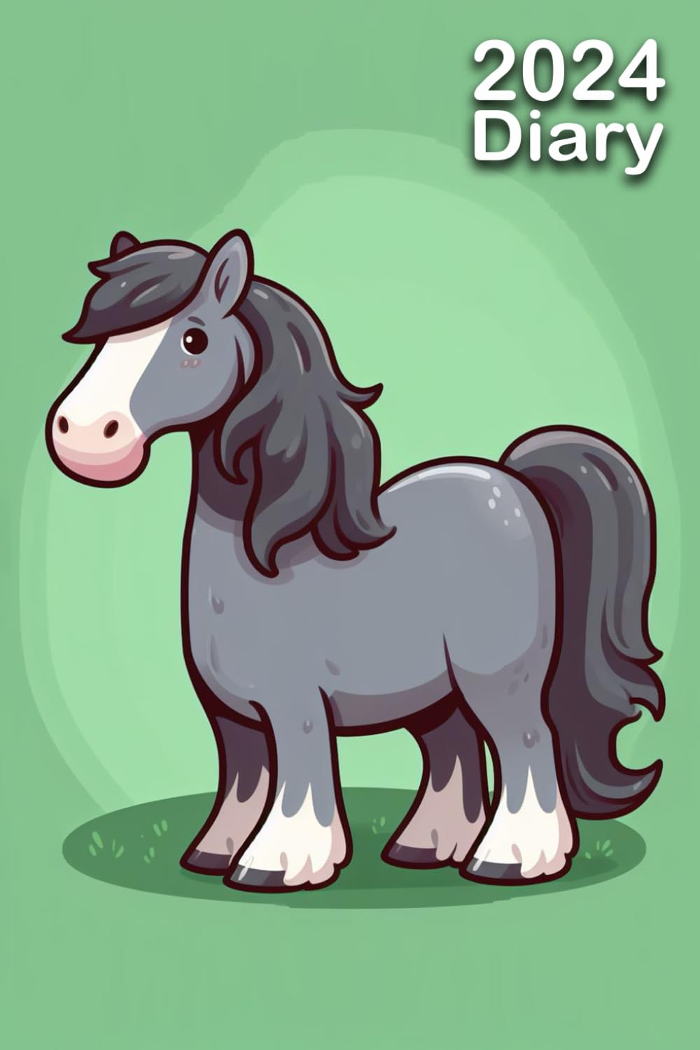2024 Diary: Grey Shire Horse | A5 Week to View Dated from Jan 2024 to Dec 2024 | Weekly Planner Agenda Personal Organiser