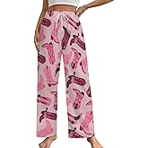 MEIKKO Women's Pajama Pants Retro Cowgirl Boots Hat Lounge Causal Bottoms Sleep Pants